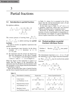 Partial fractions