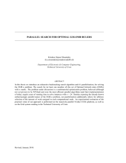 PARALLEL SEARCH FOR OPTIMAL GOLOMB RULERS