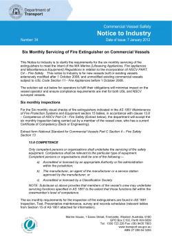 Commercial Vessel Safety - Notice to Industry - Number: 34