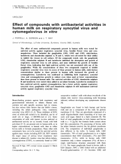Effect of compounds with anti bacterial activities human milk on