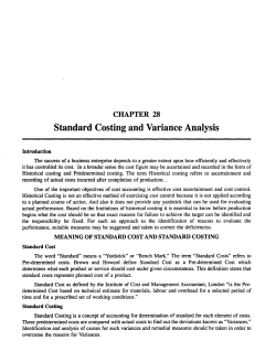 Standard Costing and Variance Analysis