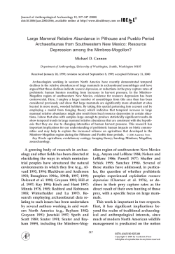 Large Mammal Relative Abundance in Pithouse and Pueblo Period