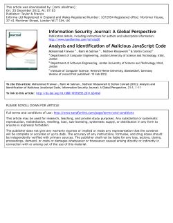 Analysis and Identification of Malicious JavaScript Code