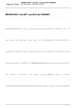 MICROVITAE`s "mini 667" runs 2015 mini TRANSAT