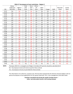 2016-17 Accompany to hunt restrictions - Region 3 3-12 3-13 3