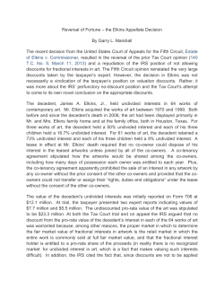 Reversal of Fortune &ndash; the Elkins Appellate Decision By Garry L