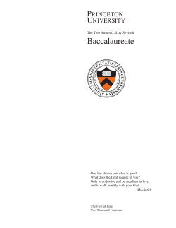 Baccalaureate - Princeton University