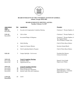 agenda - University System of Georgia