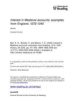 Interest in Medieval accounts: examples from England, 1272-1340