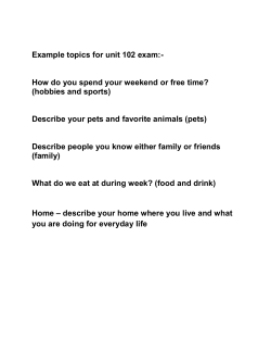 Example topics for unit 102 exam:
