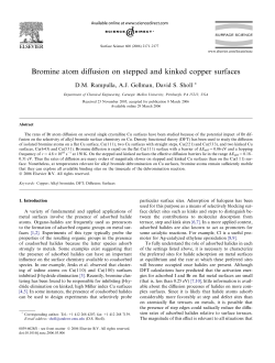 Bromine atom diffusion on stepped and kinked copper surfaces