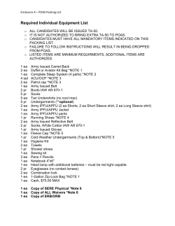POAS Packing List