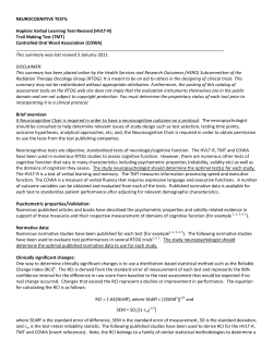 NEUROCOGNITIVE TESTS