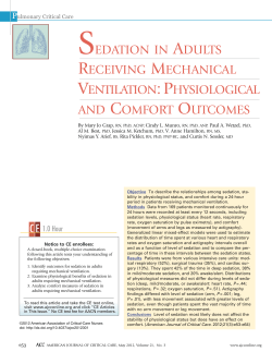 sedation in adults receiving mechanical ventilation