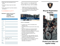 Bike Registry Pamphlet - Windsor Police Service