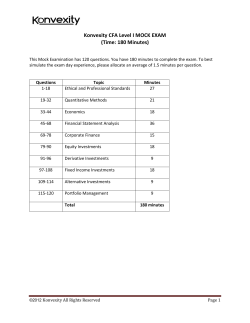 Konvexity CFA Level I MOCK EXAM (Time: 180 Minutes)