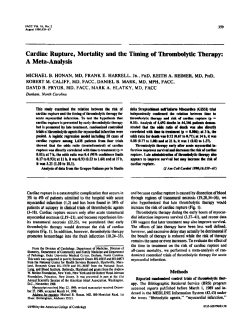 Cardiac rupture, mortality and the timing of thrombolytic therapy: A
