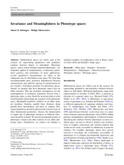 Invariance and Meaningfulness in Phenotype spaces