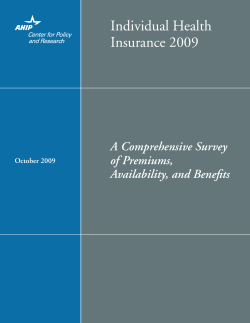 AHIP - 2009IndividualMarketSurvey 1009