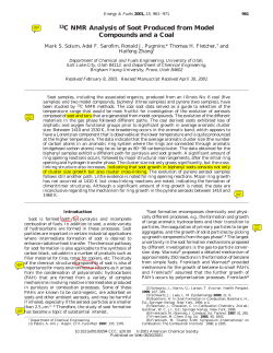 13C NMR Analysis of Soot Produced from Model Compounds and a