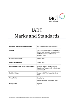 IADT Marks and Standards