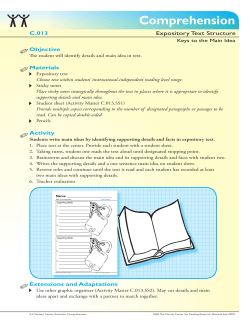Keys to the Main Idea - Florida Center for Reading Research