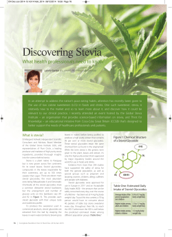 Discovering Stevia