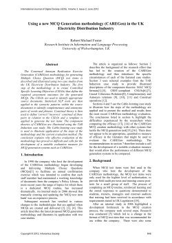 Using a new MCQ Generation methodology (CAREGen) in the UK