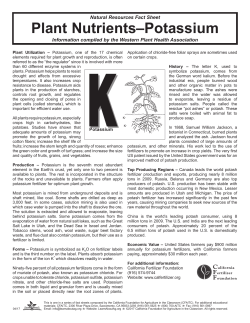 Potassium - California Foundation for Agriculture in the Classroom