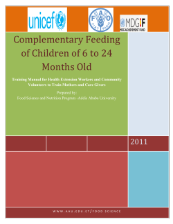 Complementary Feeding of Children of 6 to 24 Months Old