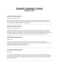 Elementary Spanish I