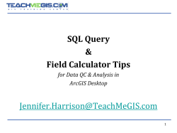 SQL Query Field Calculator Tips