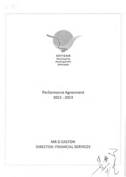 Mr Grant Easton Director Finance Performance Agreement 2012-13