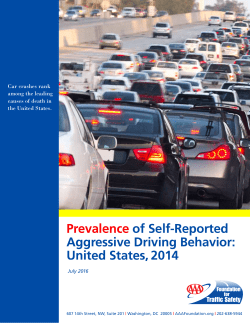 Prevalence of Self-Reported Aggressive Driving