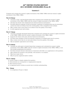 AP&reg; UNITED STATES HISTORY 2011 SCORING
