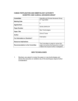 HUMAN FERTILISATION AND EMBRYOLOGY AUTHORITY