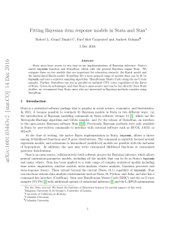 Fitting Bayesian item response models in Stata and Stan
