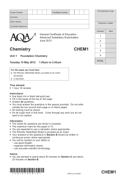 Unit 1 - A-Level Chemistry