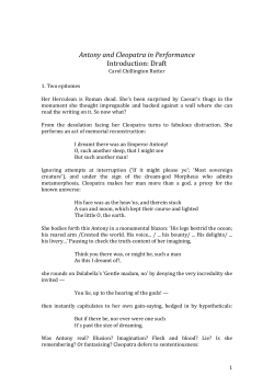 Carol Rutter, draft of Chapter 1, Antony and Cleopatra in