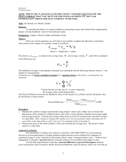 Density of a Metal Cylinder