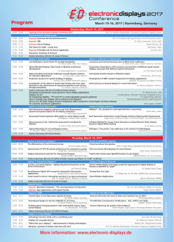 Program - electronic displays Conference