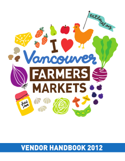Your Local Farmers Markets Society (Vancouver) Vendor Handbook
