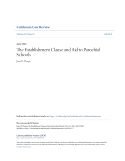 The Establishment Clause and Aid to Parochial Schools