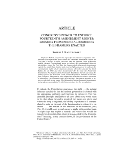 Congress`s Power to Enforce Fourteenth Amendment Rights