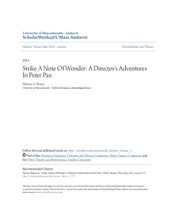 Strike A Note Of Wonder: A Director`s Adventures In Peter Pan
