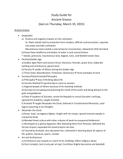 Study Guide for Ancient Greece (test on