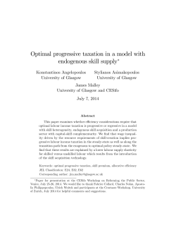 Optimal progressive taxation in a model with endogenous skill supply"