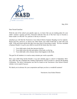 7th Grade Summer Reading 2016 - Norristown Area School District