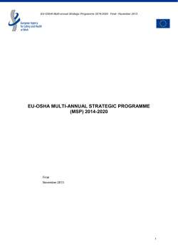 eu-osha multi-annual strategic programme (msp) 2014-2020