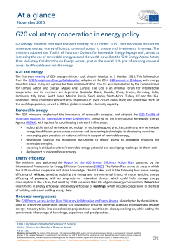G20 voluntary cooperation in energy policy